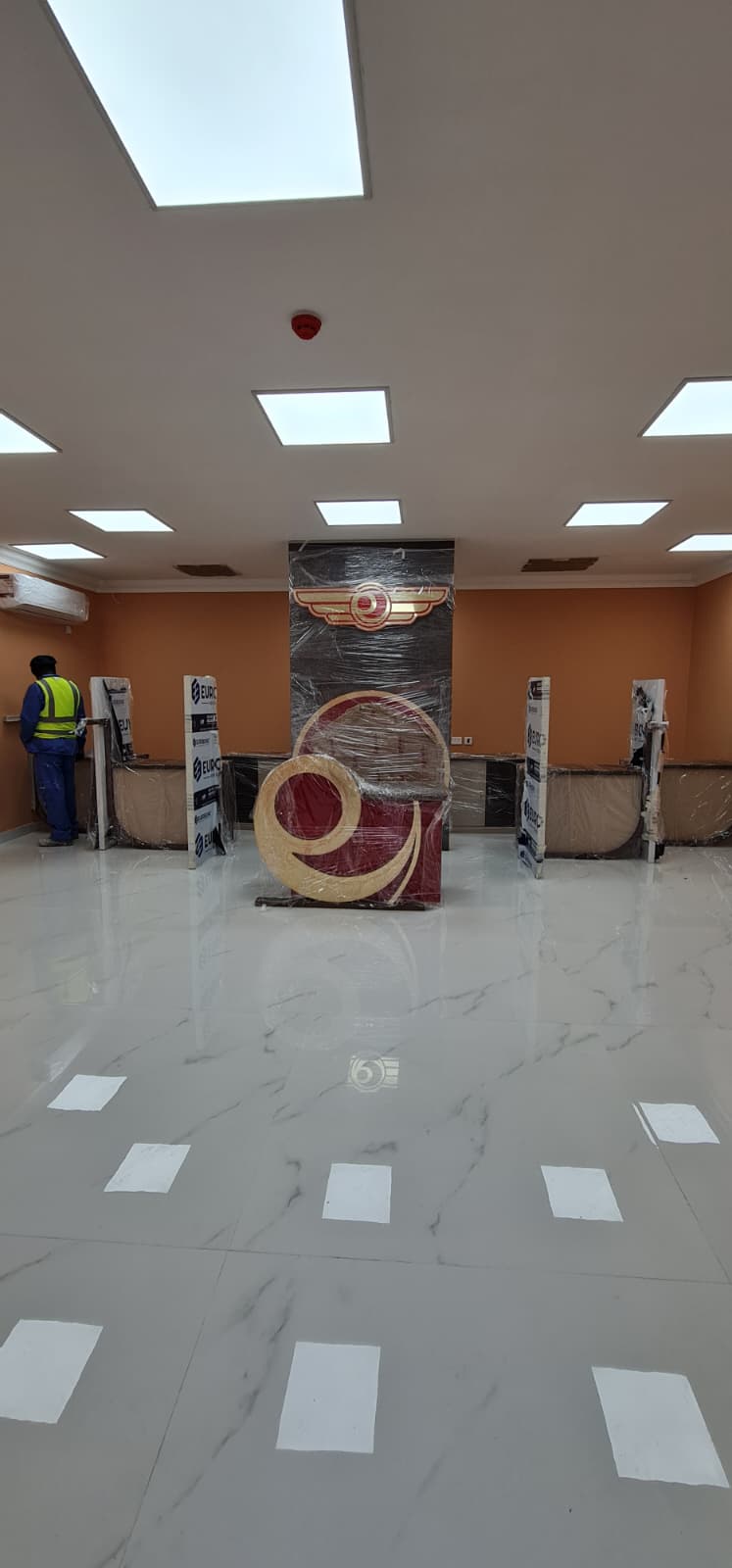Registration room counters under fit-out at Enertech